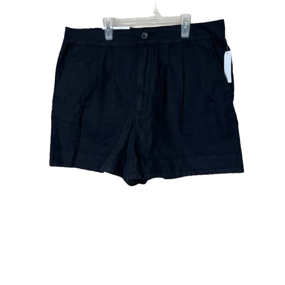 Joie Ladies High Rise Black Linen Blend Pleated Shorts Size Large NWT